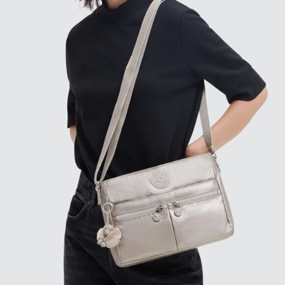 Kipling- New Angie Metallic Glow Crossbody Travel Bag NWOT - Picture 6 of 16